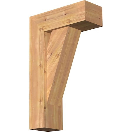 Ekena Millwork Traditional Craftsman Smooth Bracket w/ Offset Brace, Western Red Cedar, 7 1/2"W x 20"D x 32"H BKT0806X20X32TRA04SWR